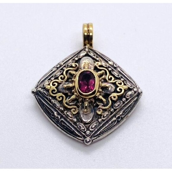 Konstantino 18K Gold Sterling Silver & Pink Stone Pendant Enhancer